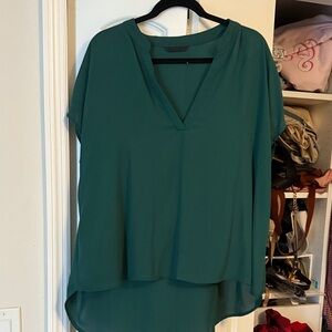 SHEIN Dark Green V-Neck Blouse